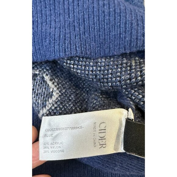 Cider Women’s Round Neckline Panda Knitted Sweater Blue M - Picture 5 of 9